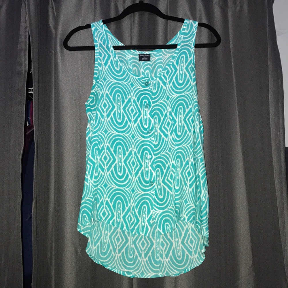 Aqua/Teal Patterned Top